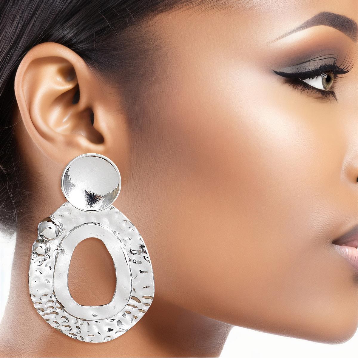 Dangle Silver Medium Bubble Drop Earring for Women