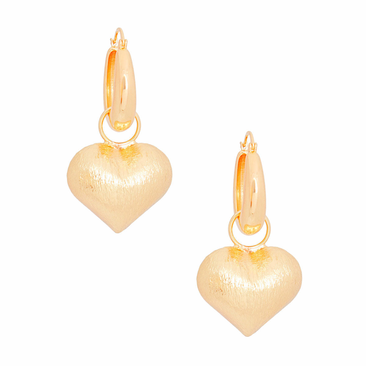 Hoop Gold Medium Chunky Heart Earrings for Women