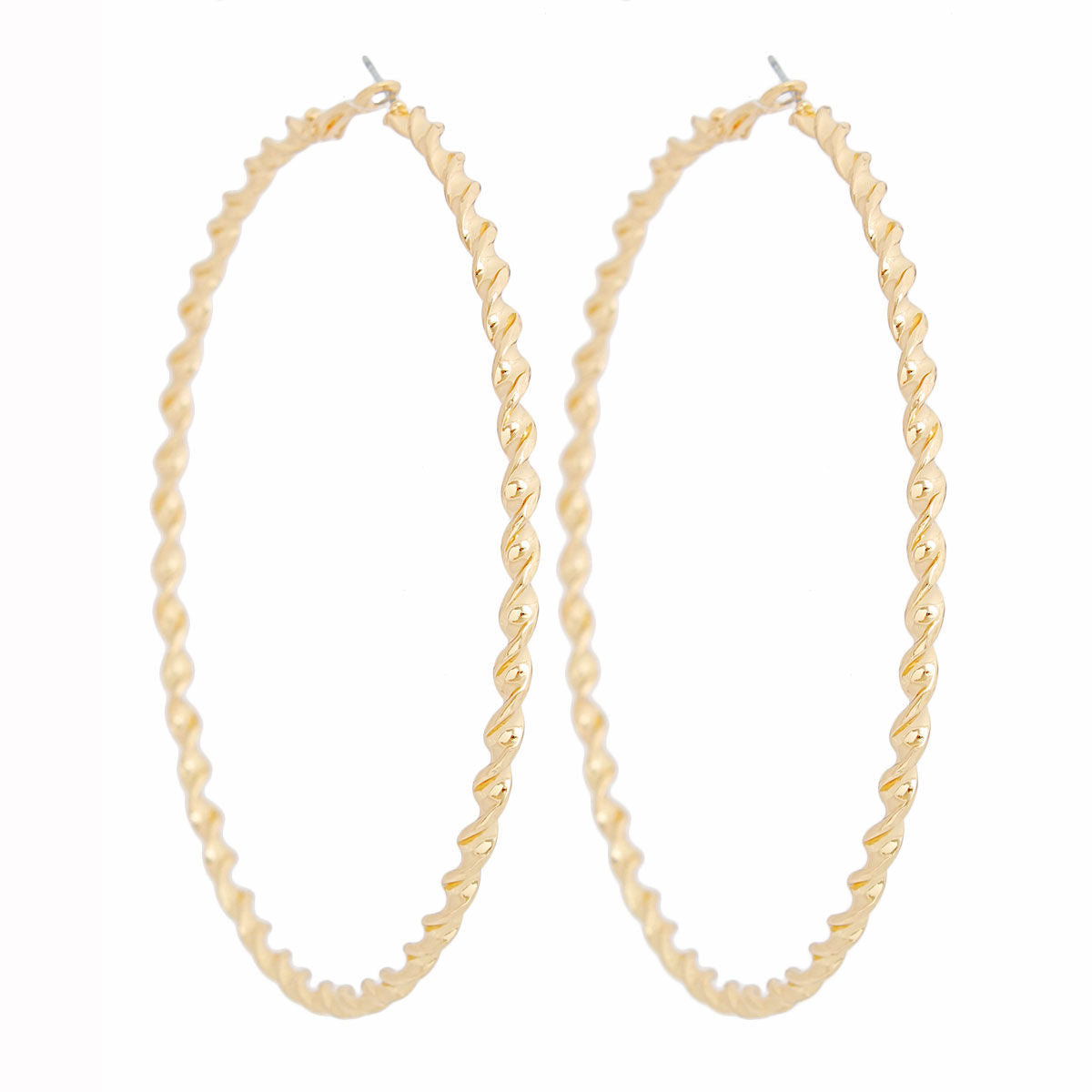 Hoops Large Twisted Gold Earrings for Women