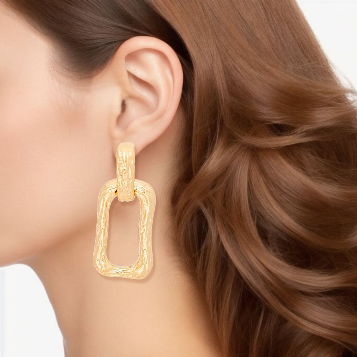 Clip Ons Gold Medium Link Earrings for Women