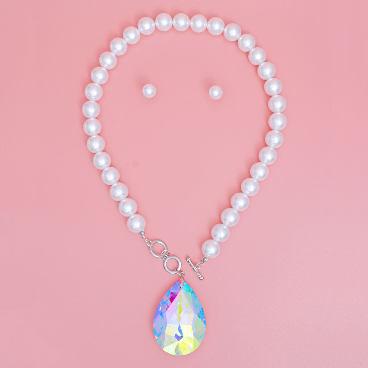 Toggle White Pearl AURBO Teardrop Necklace