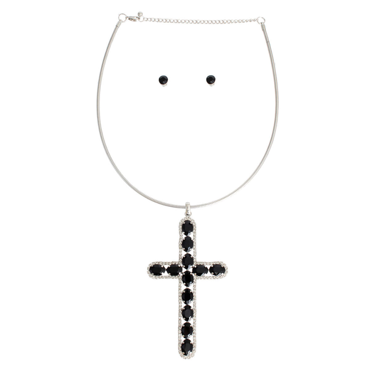 Collar Black Elegant Cross Necklace
