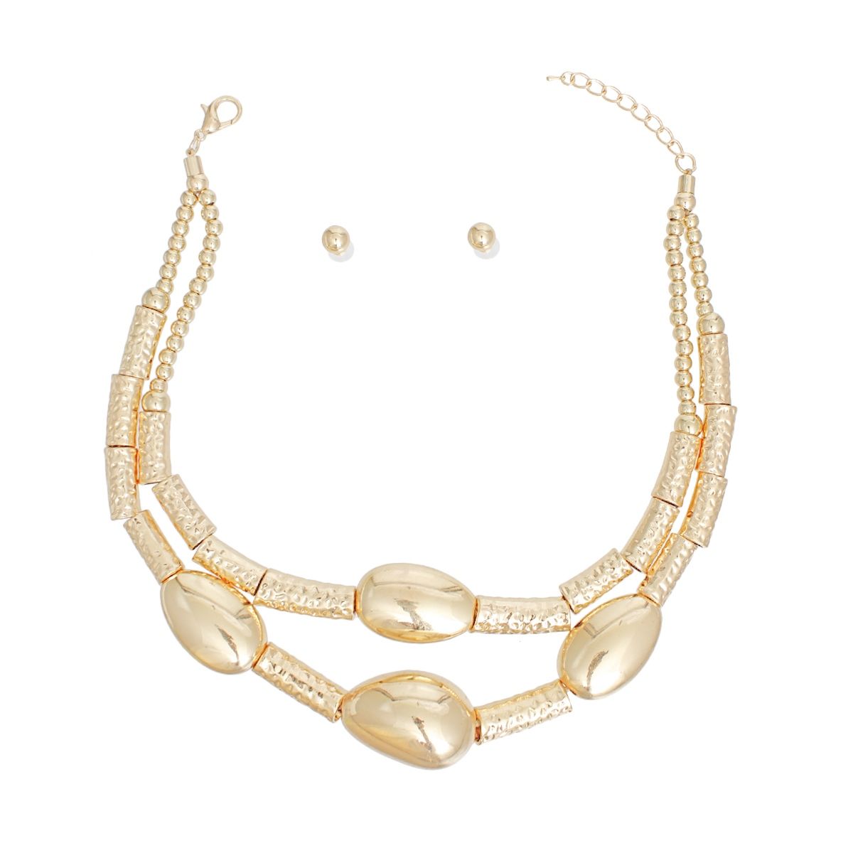 Necklace Metal Gold Beaded Set for Women