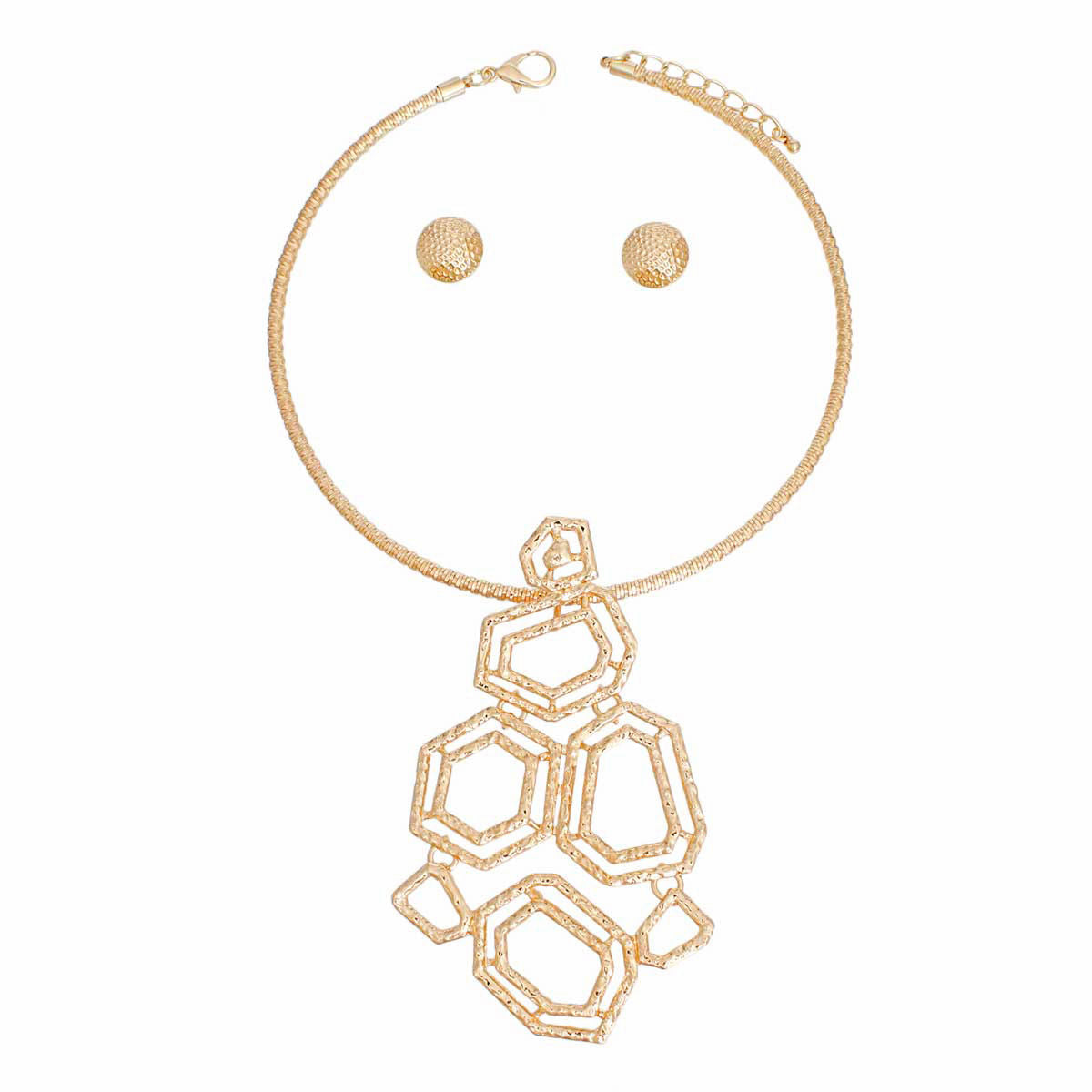 Pendant Necklace Gold Geometric Set for Women