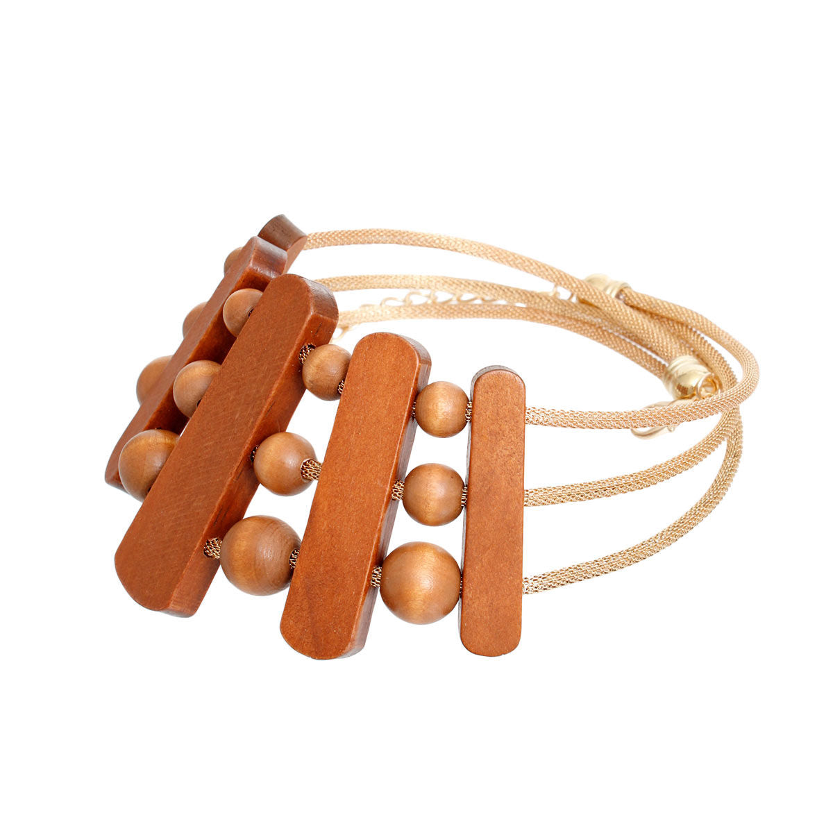 Necklace Brown Wood Choker Set for Women