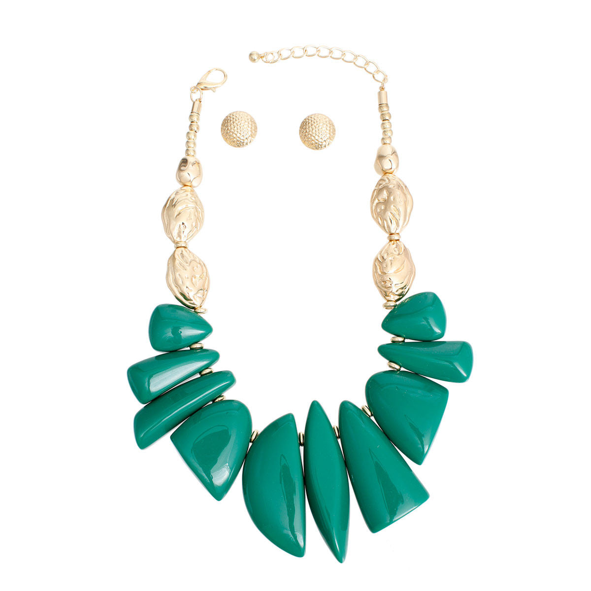 Necklace Green Bead Tribal Collar for Women