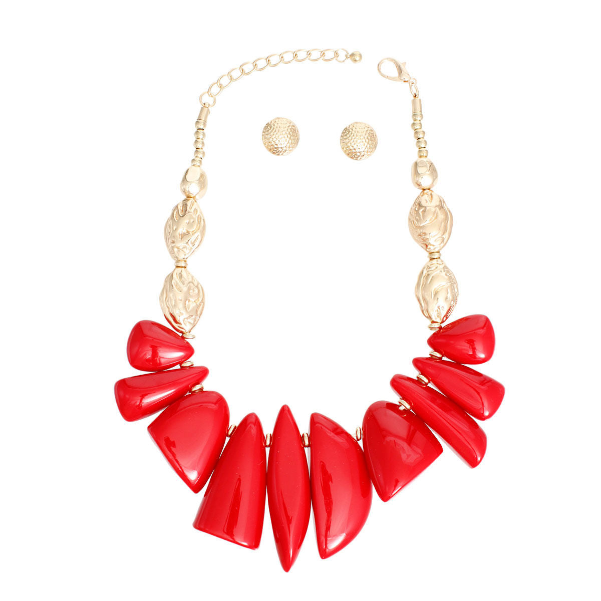 Necklace Red Bead Tribal Collar for Women