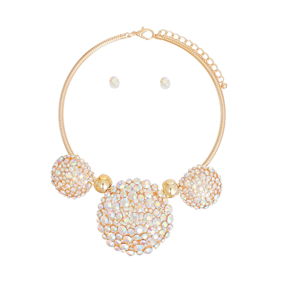 Necklace Gold AURBO Crystal Pendant Set for Women