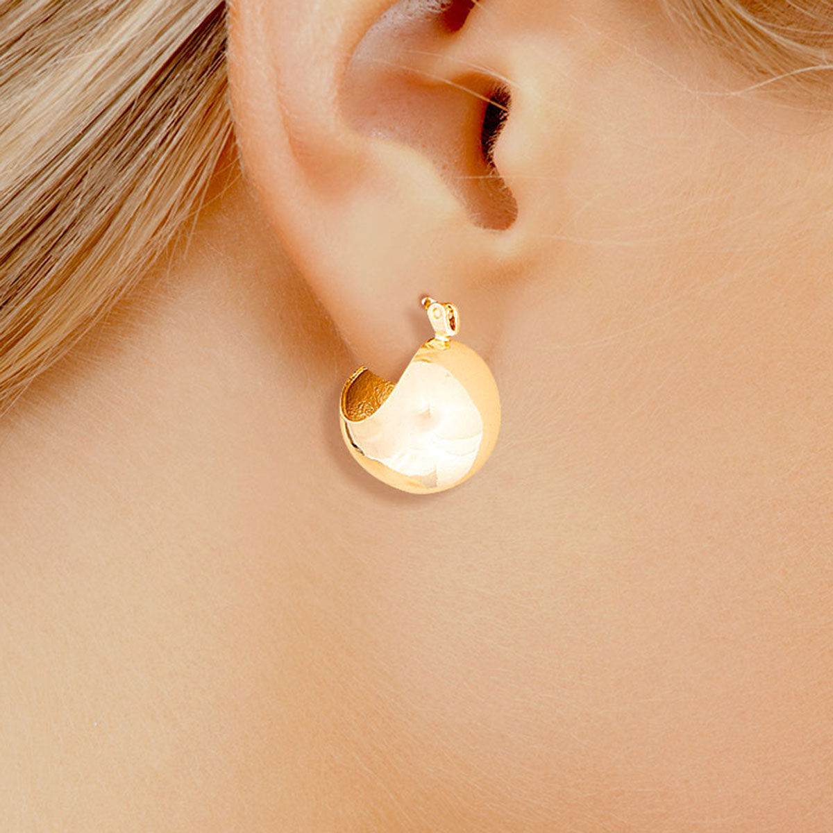 Hoop 14K Gold Small Ball Earrings for Women