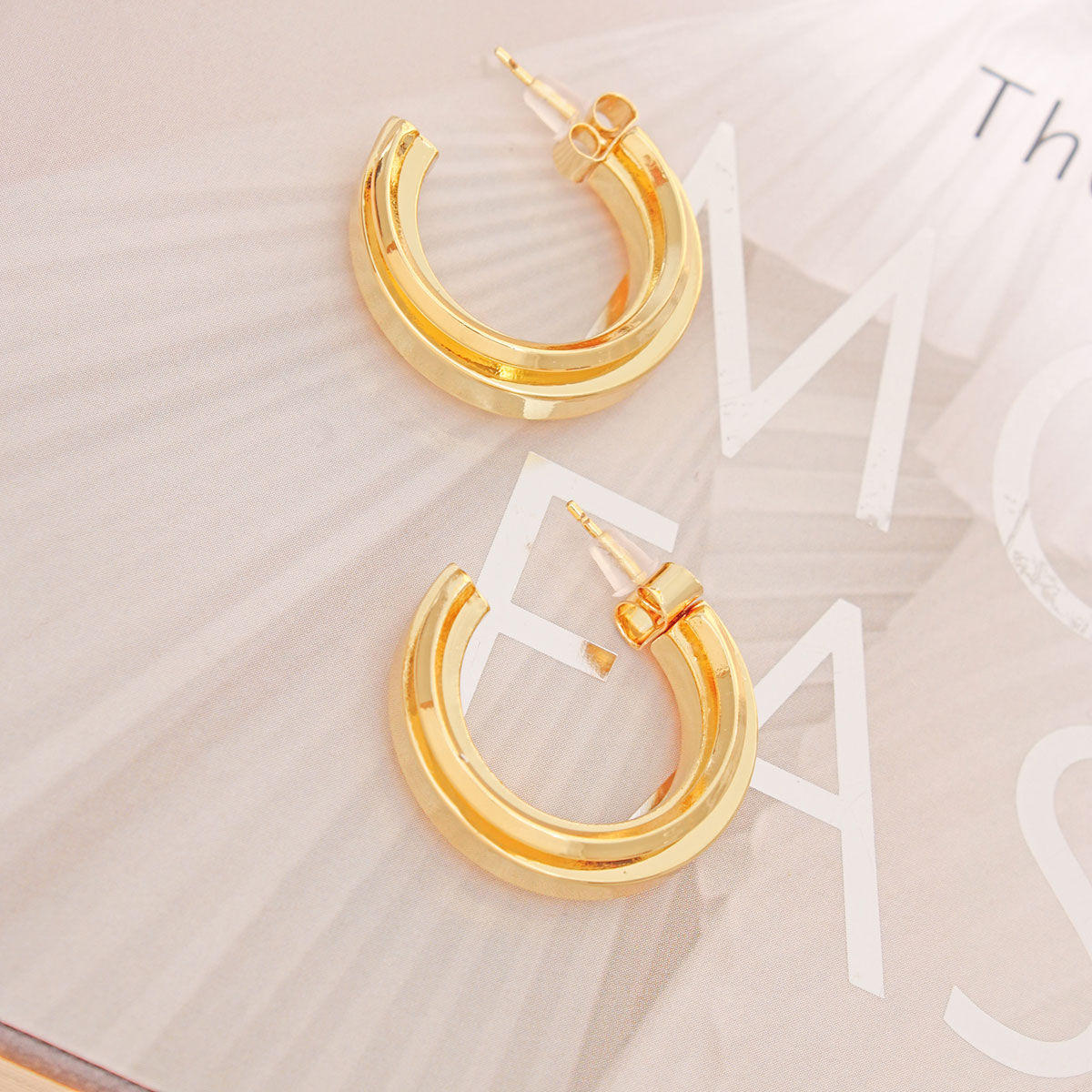 Hoop 14K Gold Small Solid Metal Earrings for Women