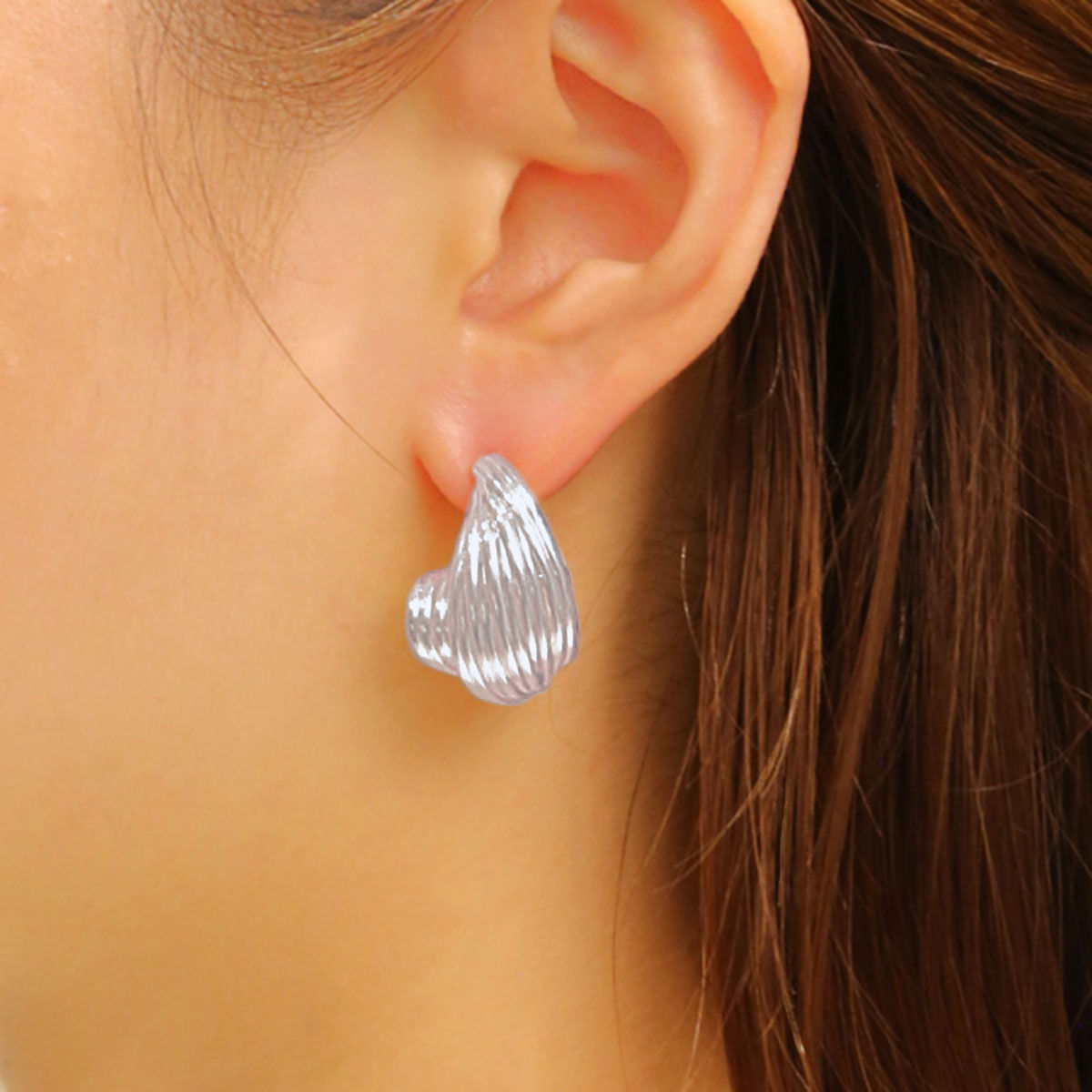 Stud White Gold Small Spiral Wire for Women