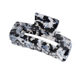 Black Marbled Rectangle Clip