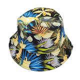 Blue Black Tropical Reversible Bucket Hat