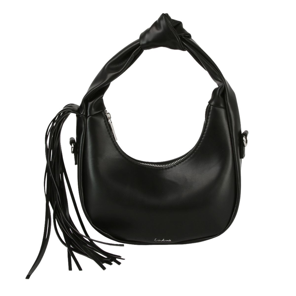 Purse Black Round Fringe Shoulder Bag for Women