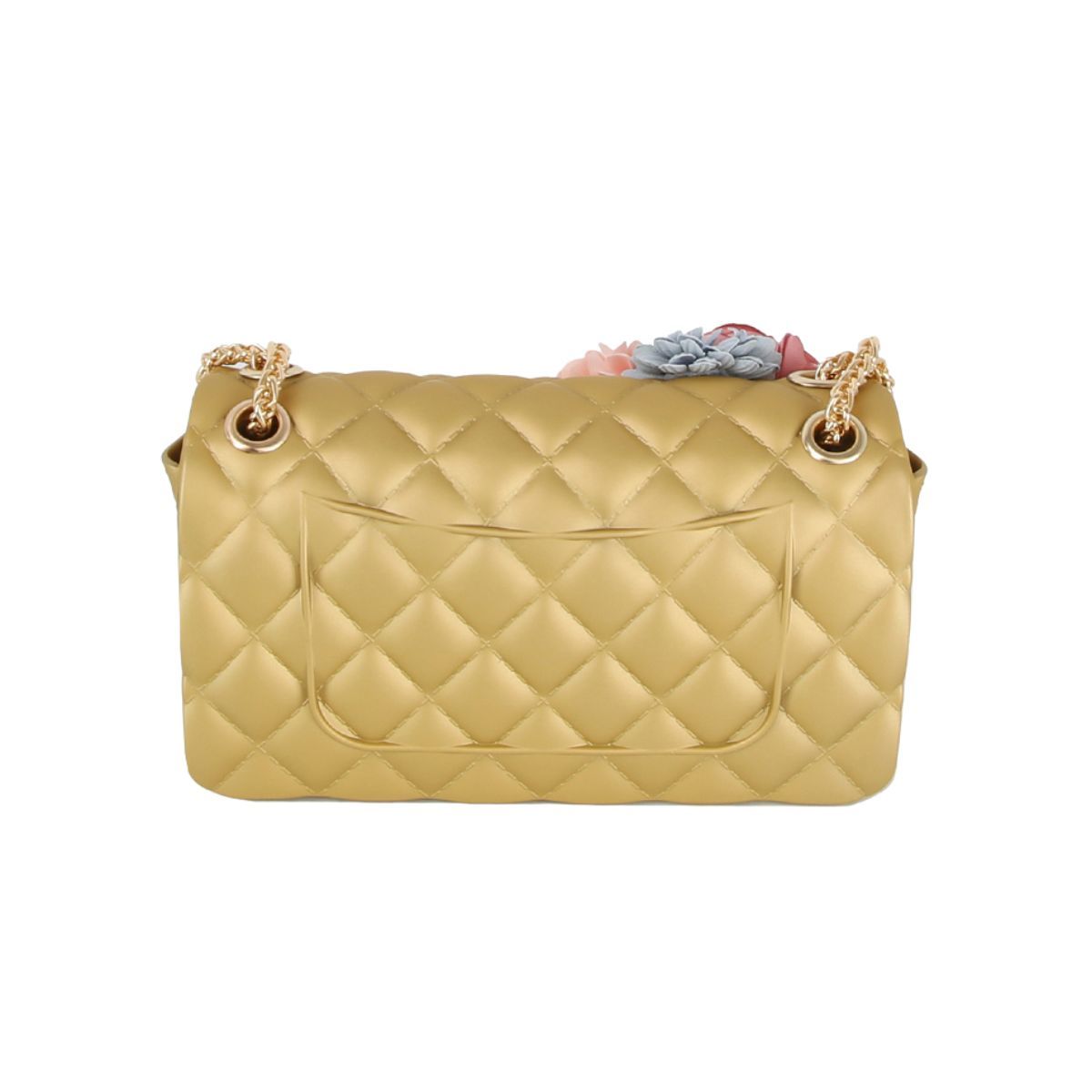 Purse Gold Quilted Jelly Crossbody Bag for Women