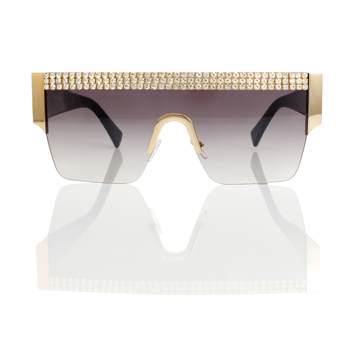 Sunglasses Shield Pave Black Eyewear for Women