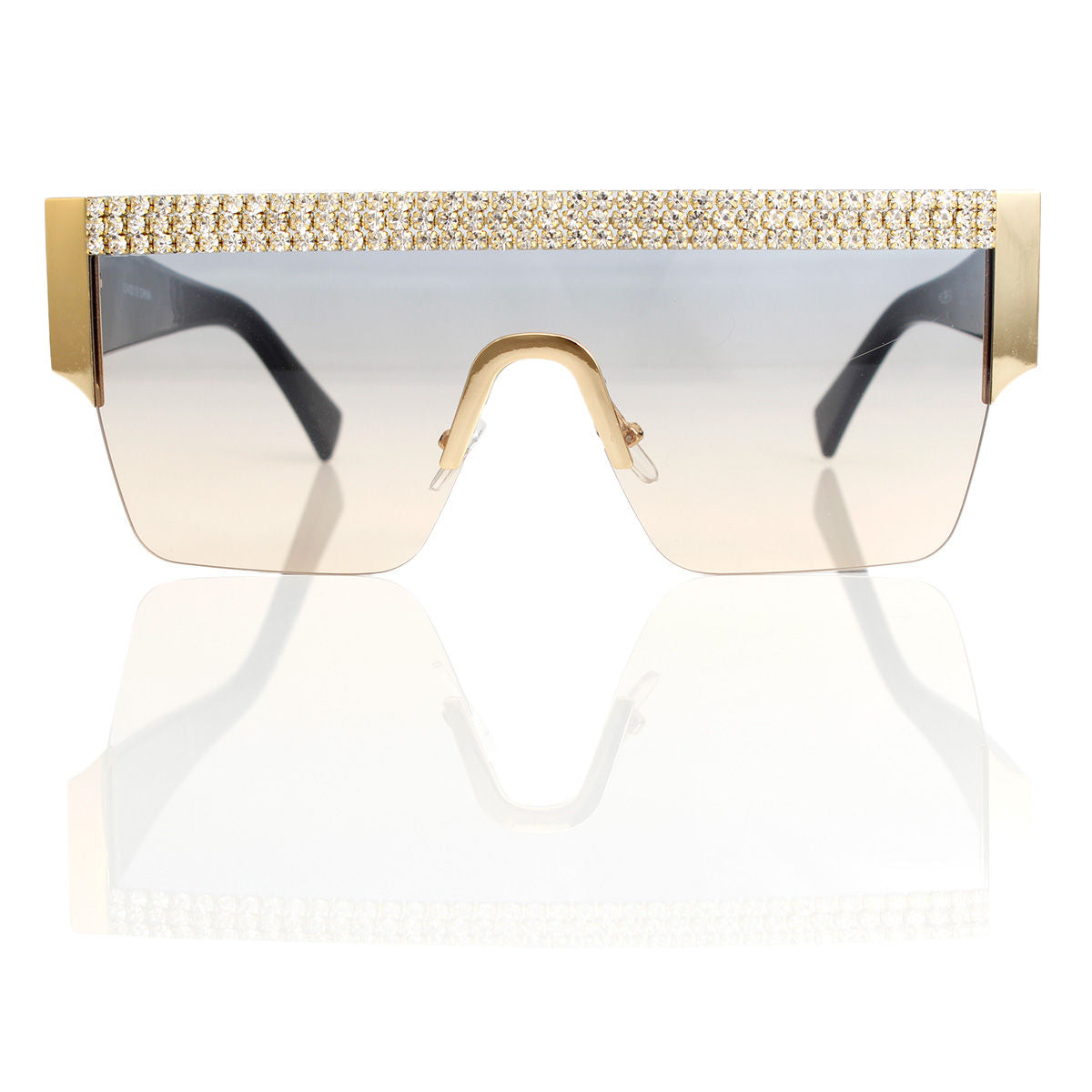 Sunglasses Shield Pave Blue Eyewear for Women