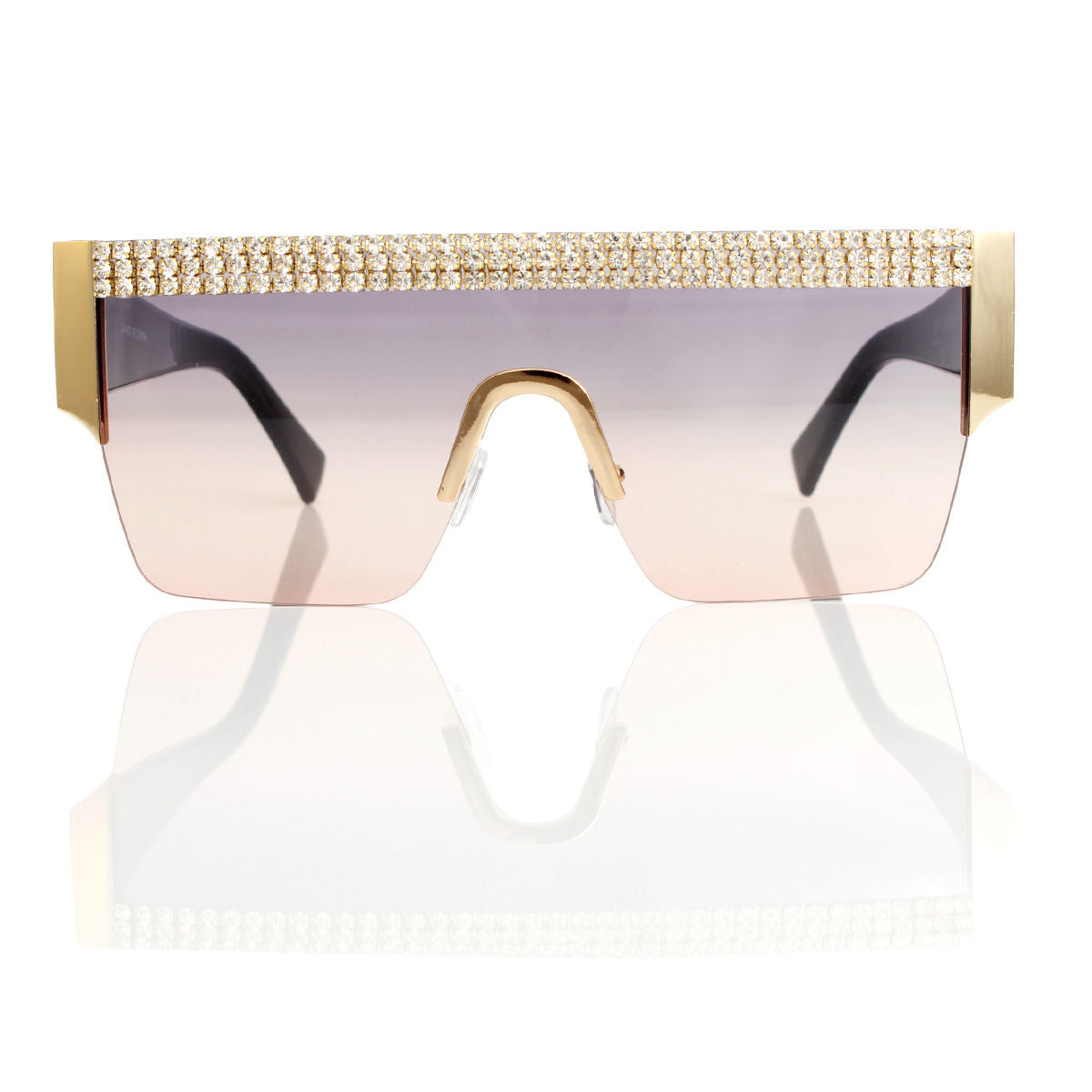Sunglasses Shield Pave Purple Eyewear for Women