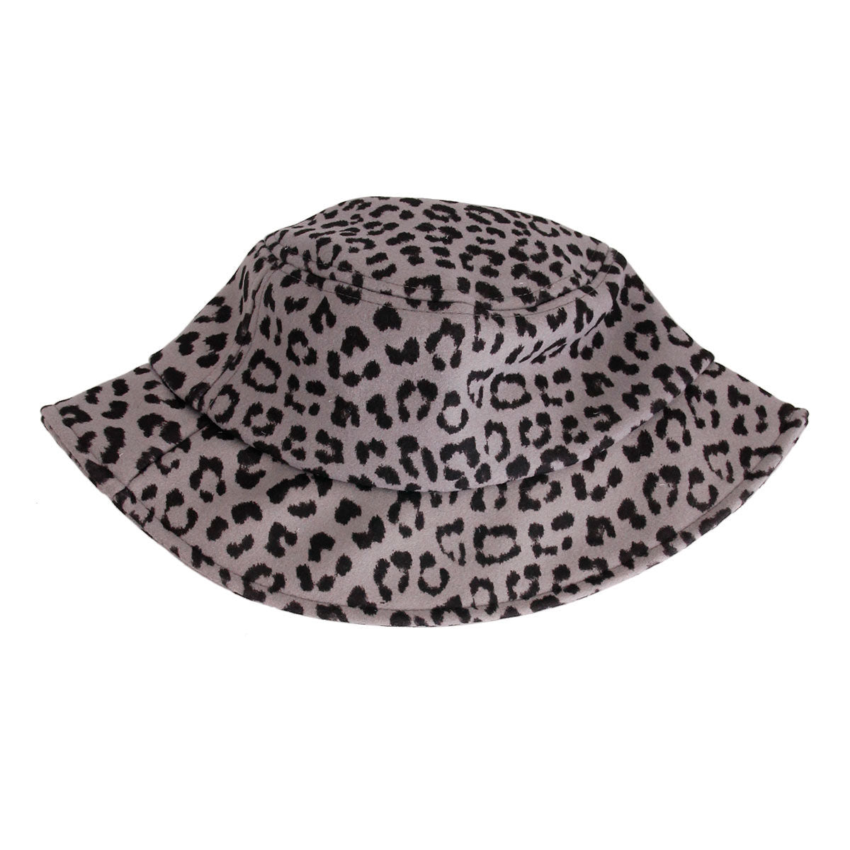 Gray Leopard Print Bucket Hat