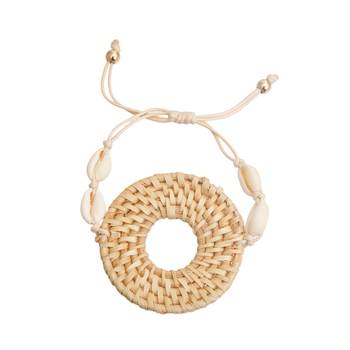 Natural Woven Ring Shell Bracelet