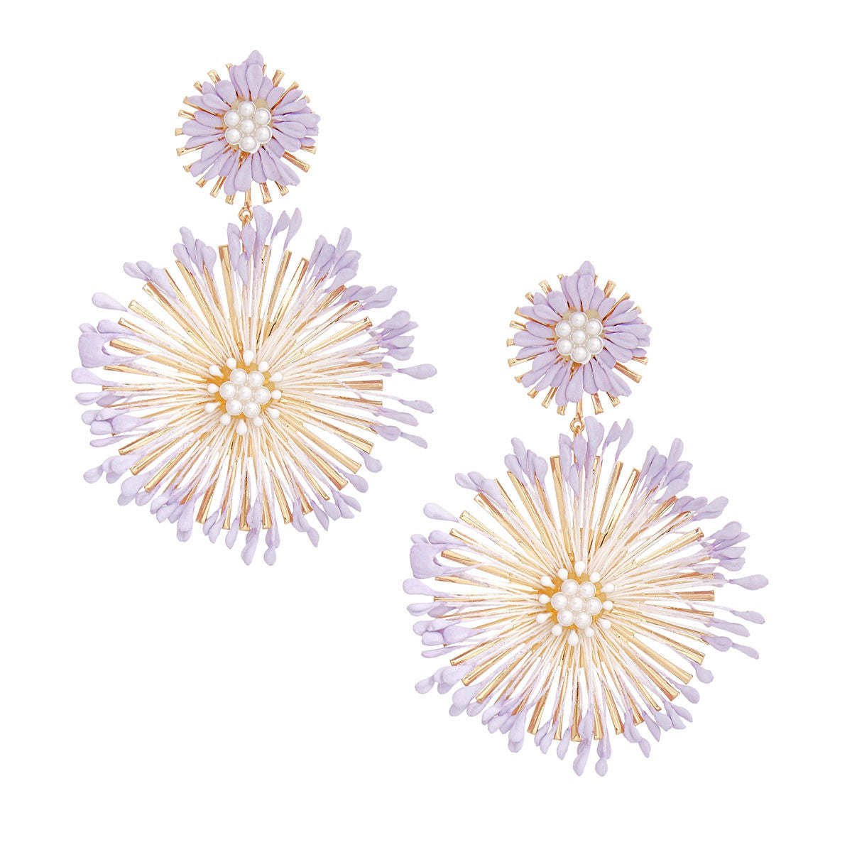 Dangle Lavender Wildflower Large Earring for Women
