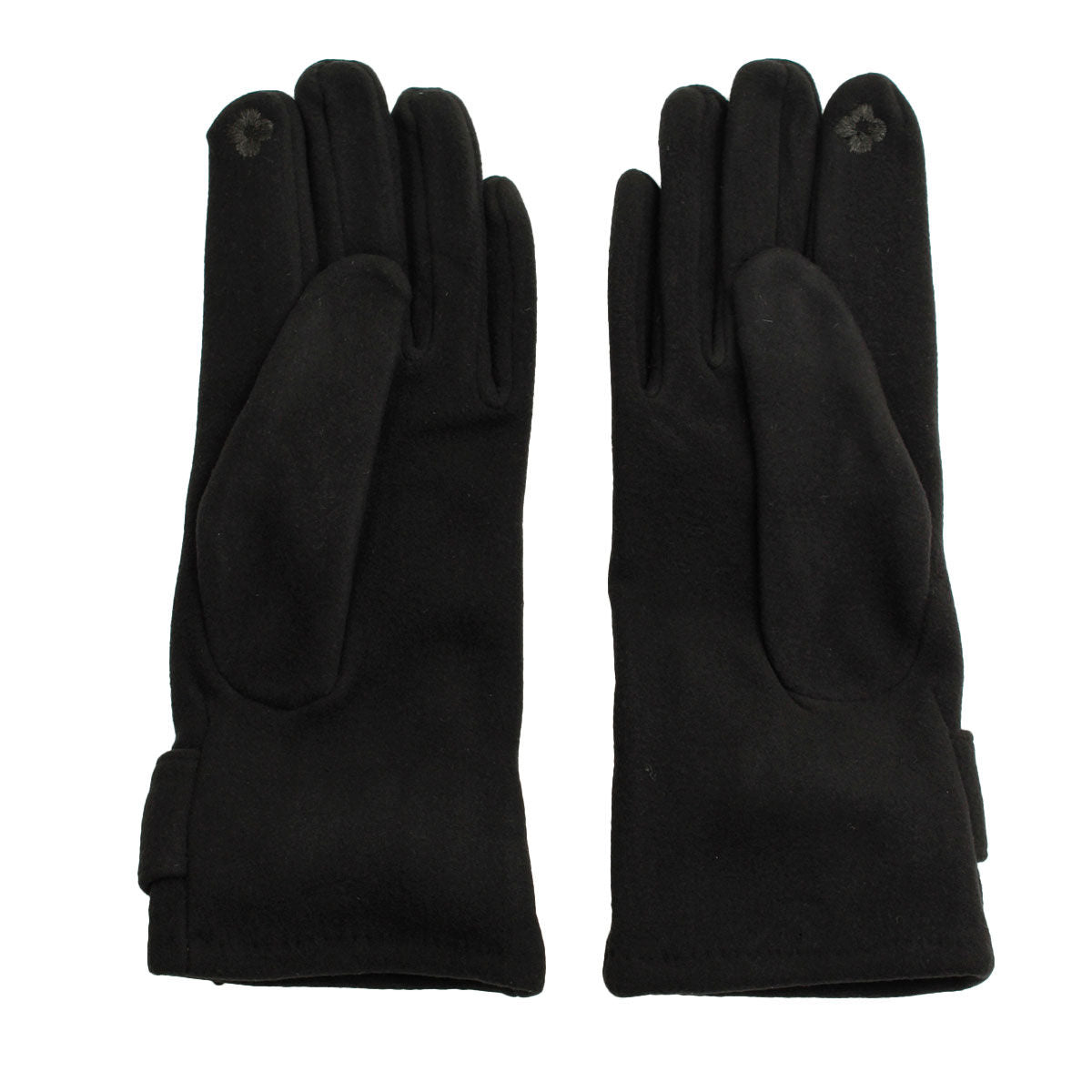 Black Houndstooth Bow Smart Gloves