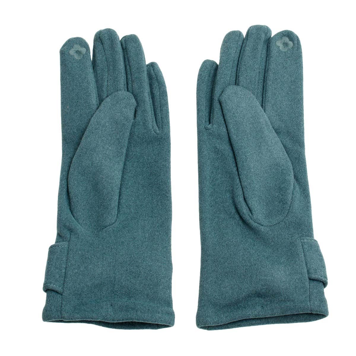 Blue Houndstooth Bow Smart Gloves