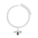 Silver Bee Charm Anklet