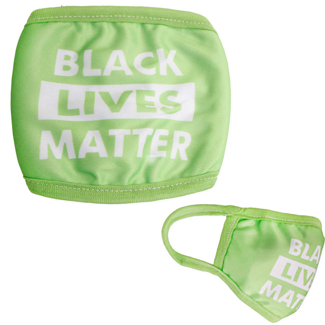 Green Cotton BLACK LIVES MATTER Mask