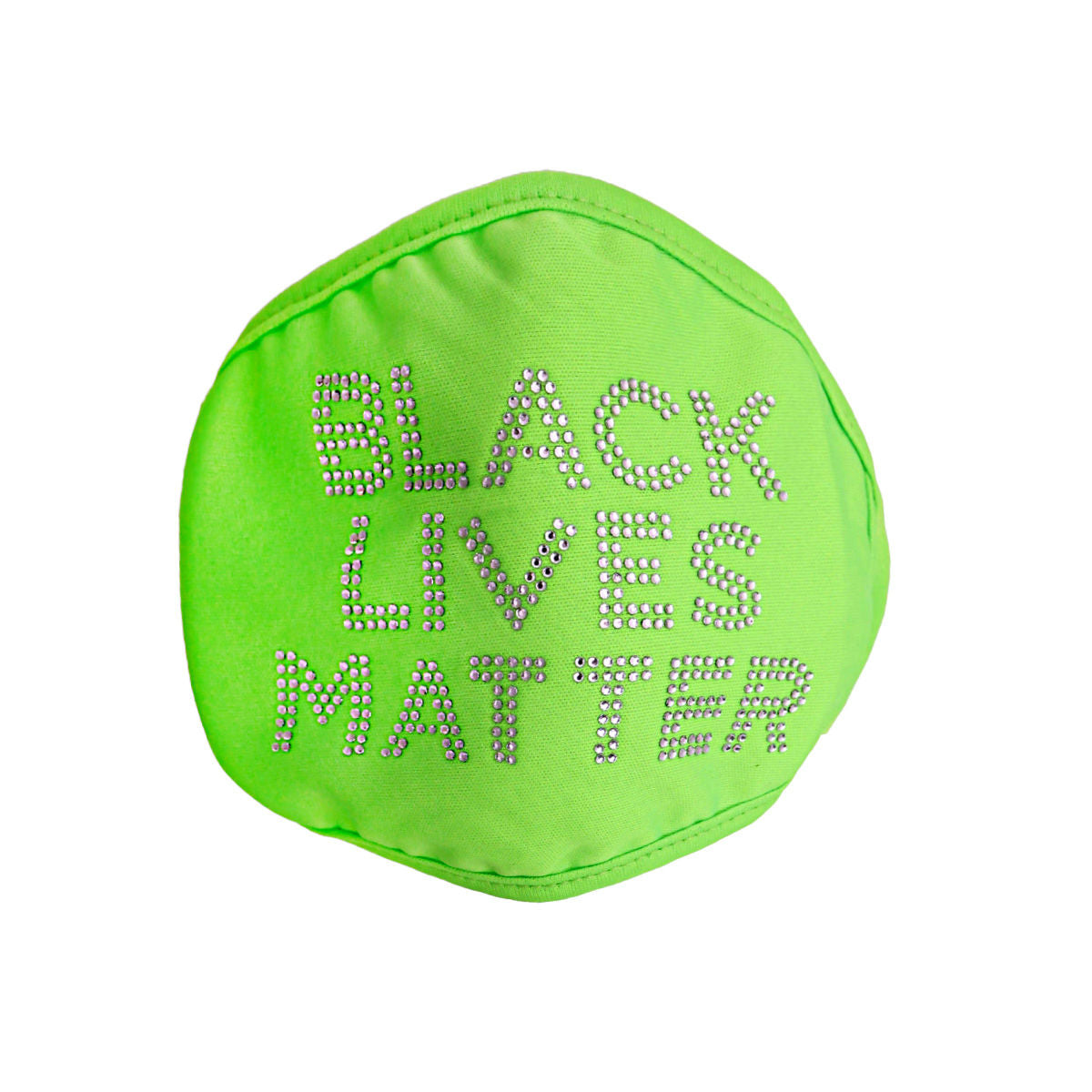 Neon Green Rhinestone BLACK LIVES MATTER Mask