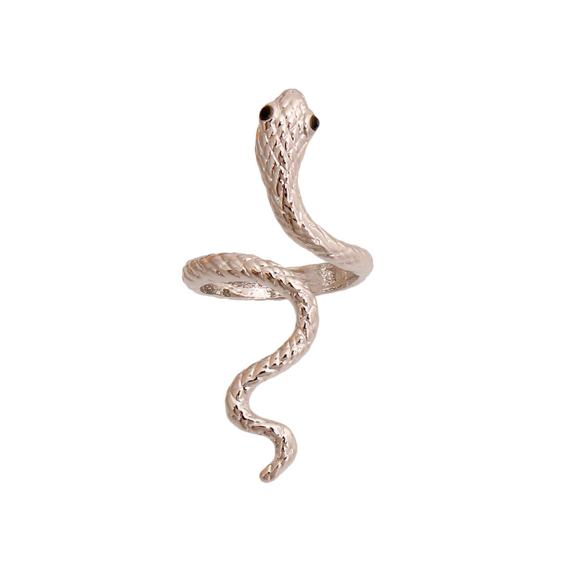 Textured Silver Wrap Snake Ring