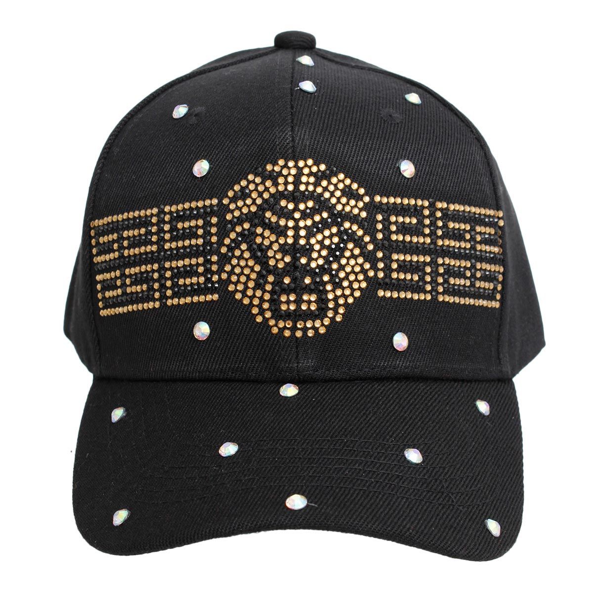Hat Black Lion Gold Bling Baseball Cap for Women