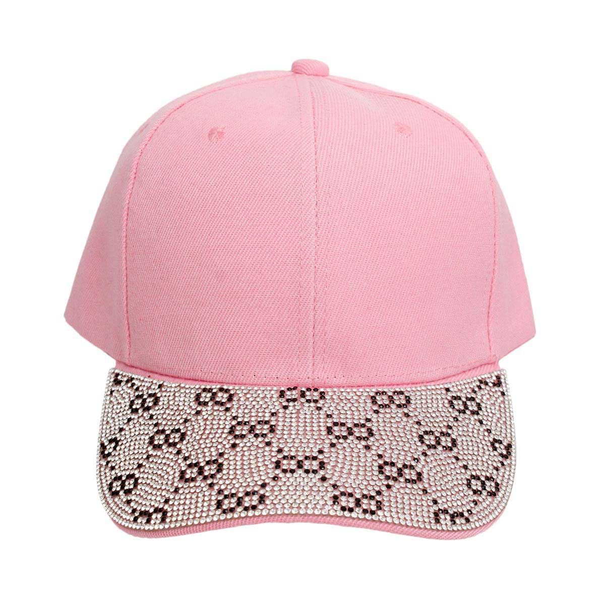 Hat Pink Monogram Bling Baseball Cap for Women