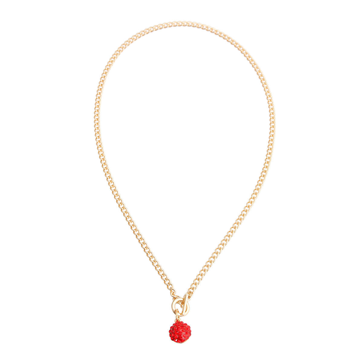 Mini Red Pave Charm Necklace