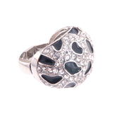 Silver Clear Dome Leopard Ring