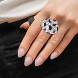 Silver Clear Dome Leopard Ring