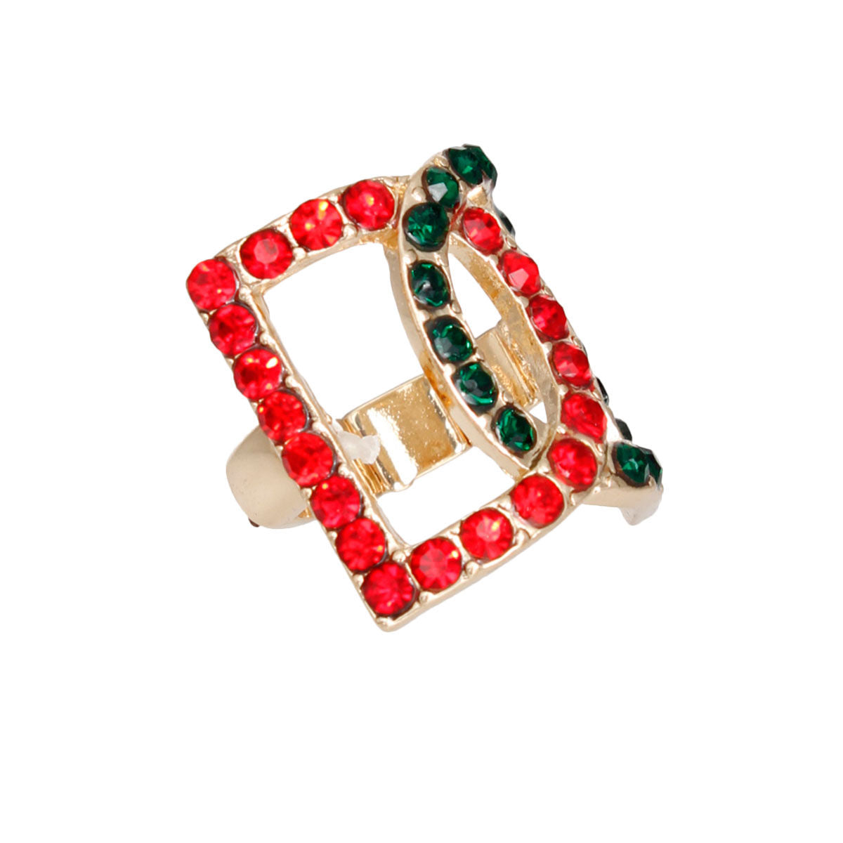 Red Green Double D Ring