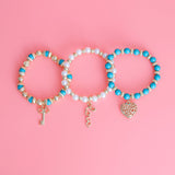 3 Strand Mint Love Bracelets