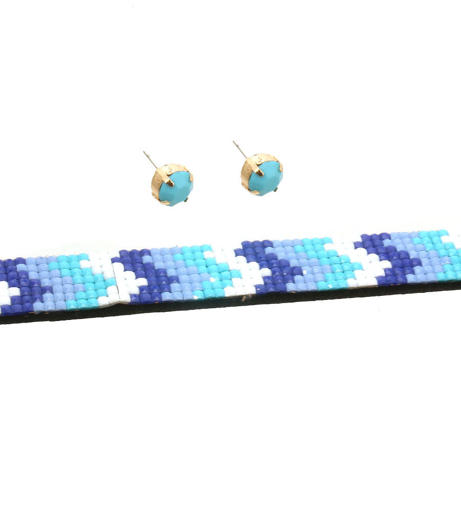 Blue Beads Acrylic Choker
