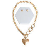 Chunky Gold Heart Toggle Necklace