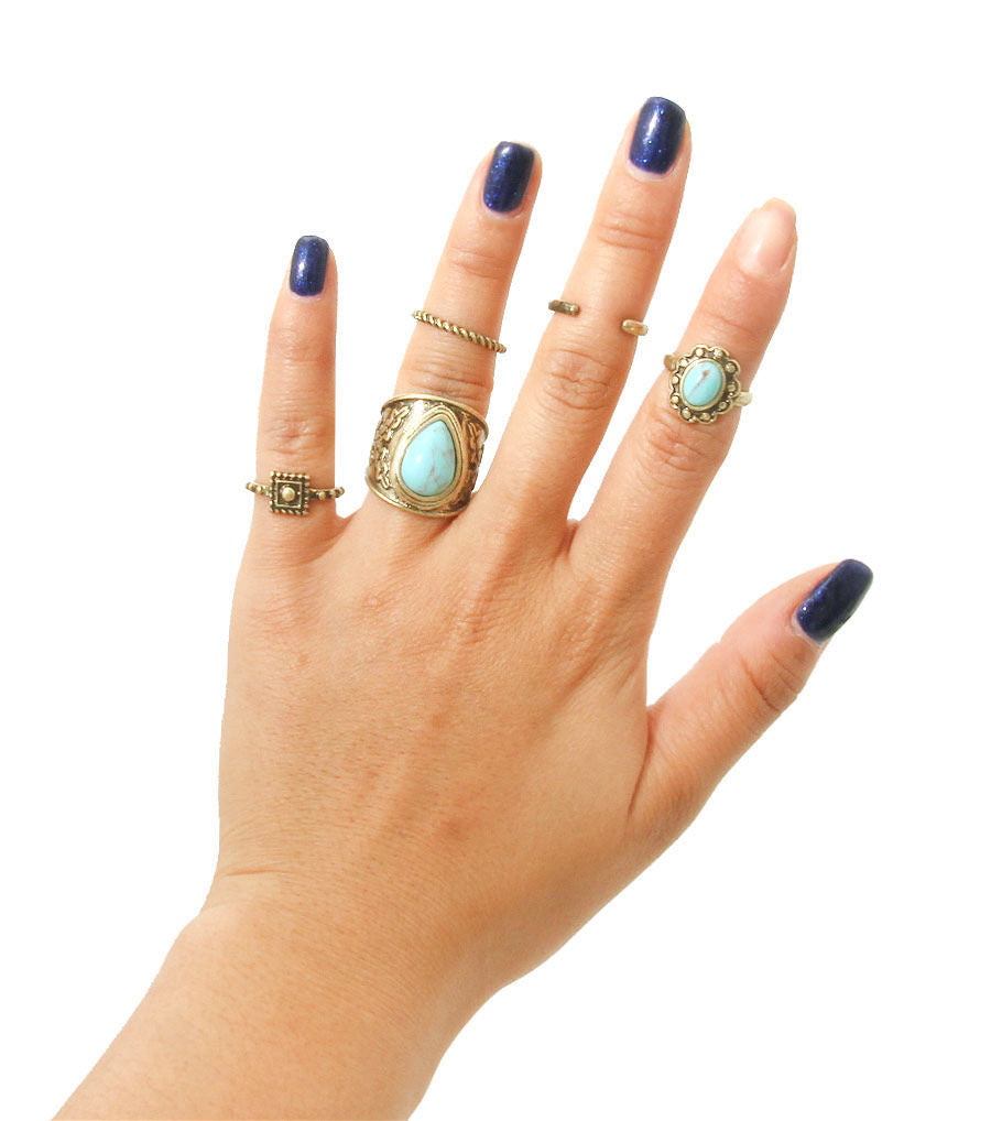 Turquoise Antique Ring Set