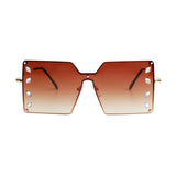 Brown Square Stone Sunglasses