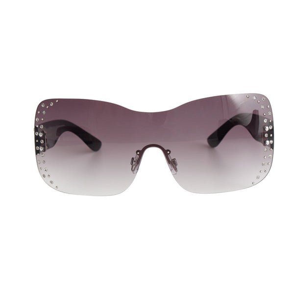 Black Silver Rimless Butterfly Sunglasses