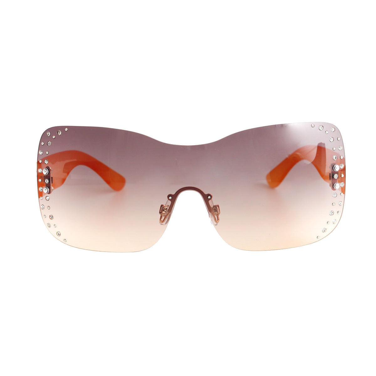 Orange Rimless Butterfly Sunglasses