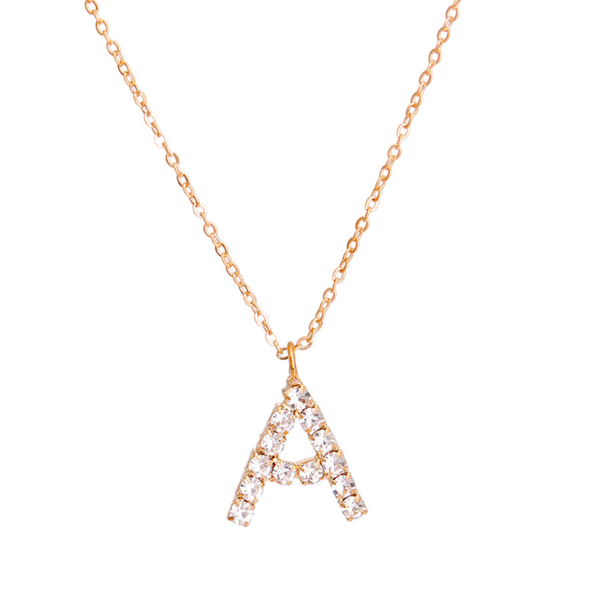 Gold A Initial Necklace