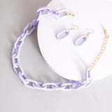 Lavender Rubber Coated Chain Necklace