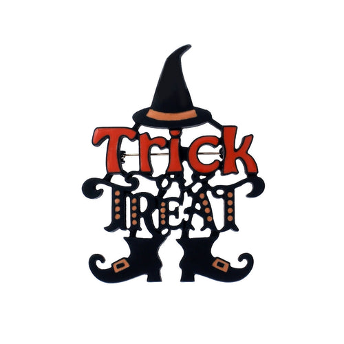 Trick or Treat Halloween Black Pin