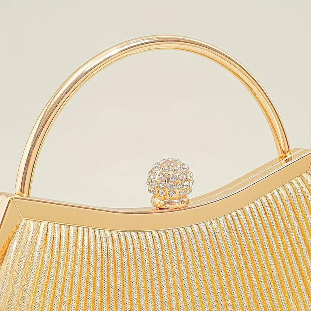 Clutch Gold Ruched Handbag for Women