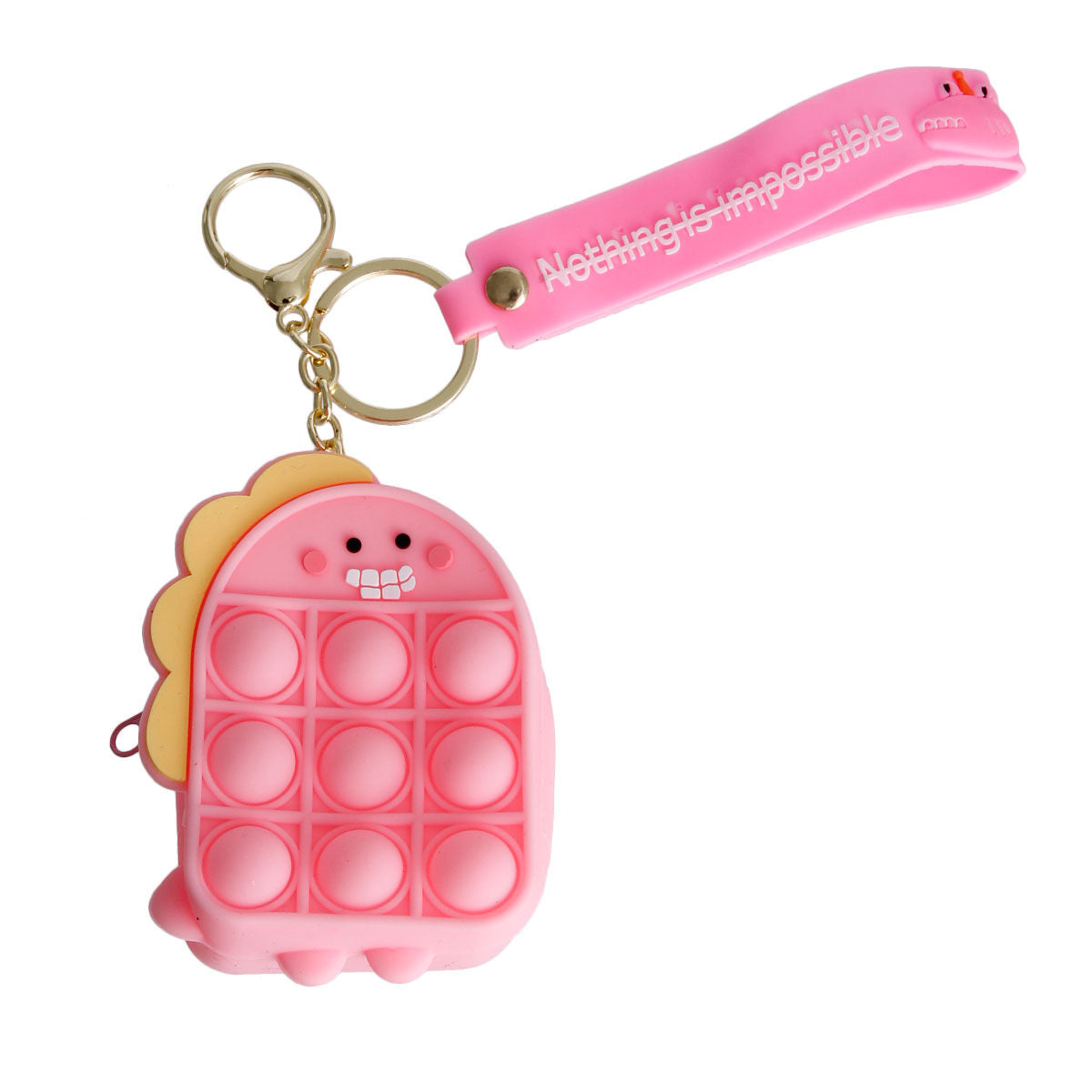 Pink Dino Bubble Pop Keychain