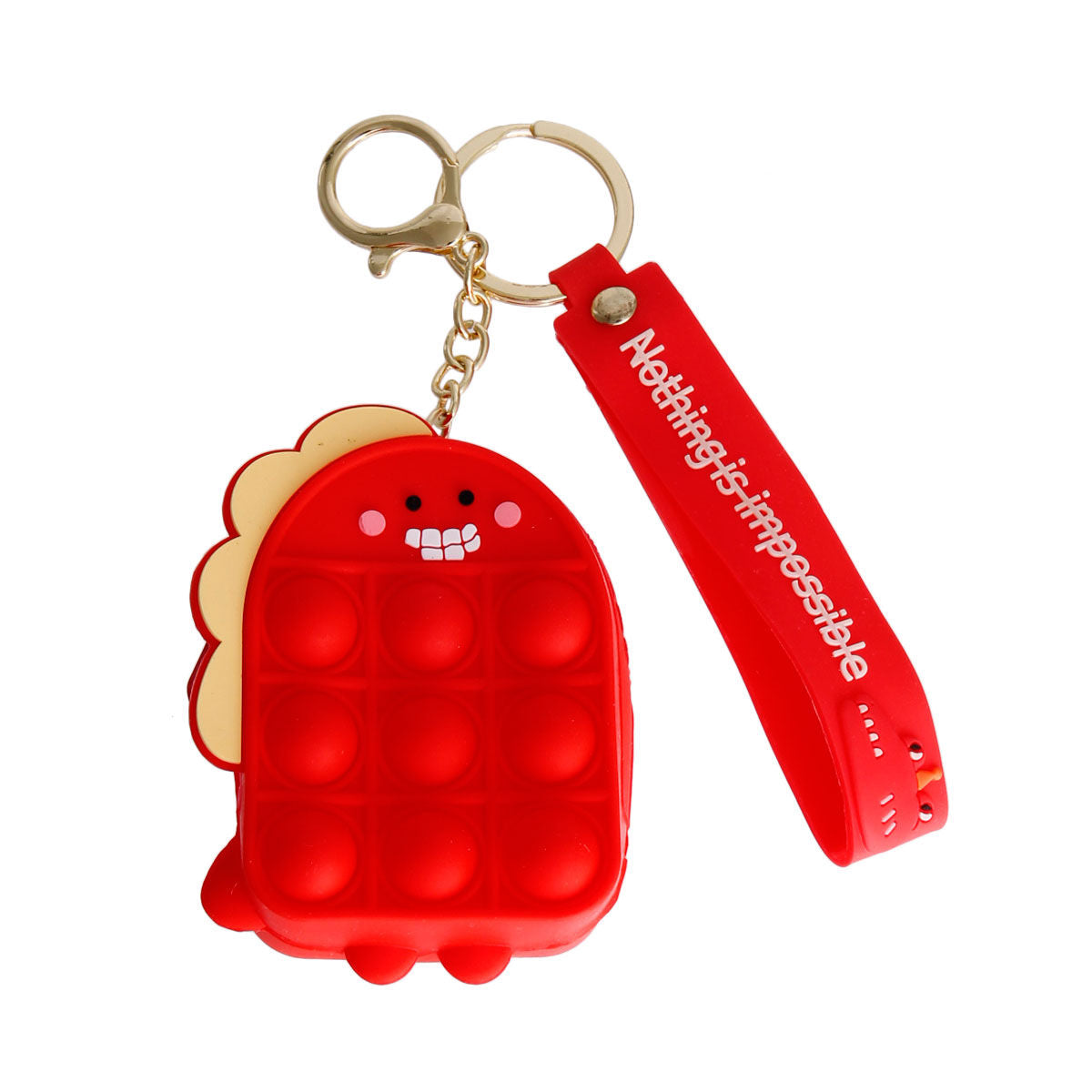 Red Dino Bubble Pop Keychain
